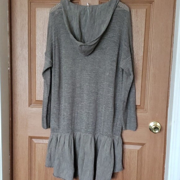 Free People Hi/Lo Long Sweater Dress Hoodie - Picture 3 of 4